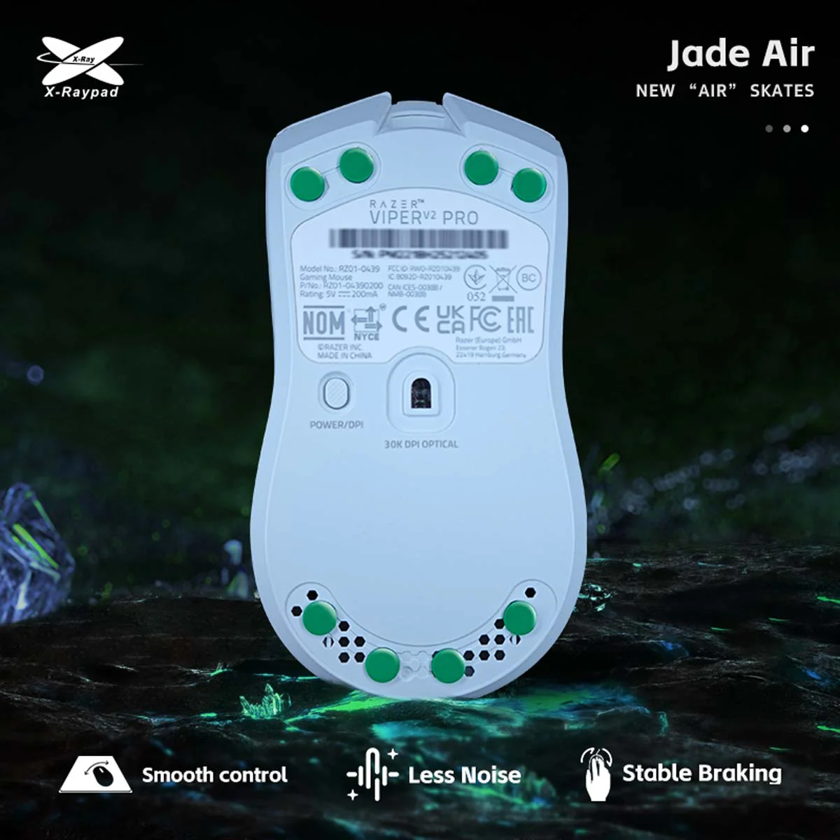 X-Raypad Jade Air Mouse Skates - Universal Dots