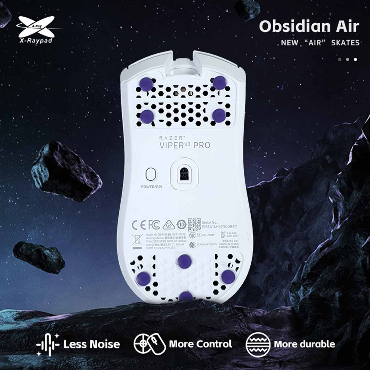 X-Raypad Obsidian Air Mouse Skates - Universal Dots